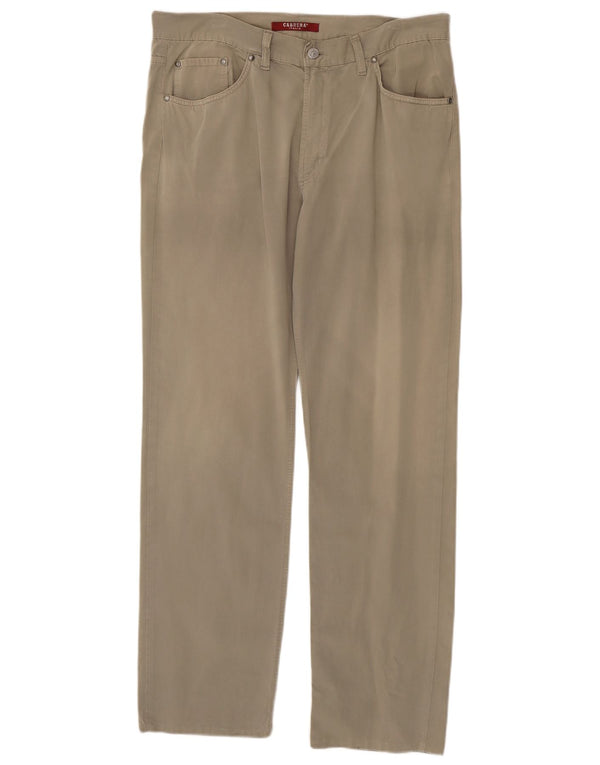 Carrera Herren gerade Freizeithose IT 52 XL W36 L32 Beige Baumwolle