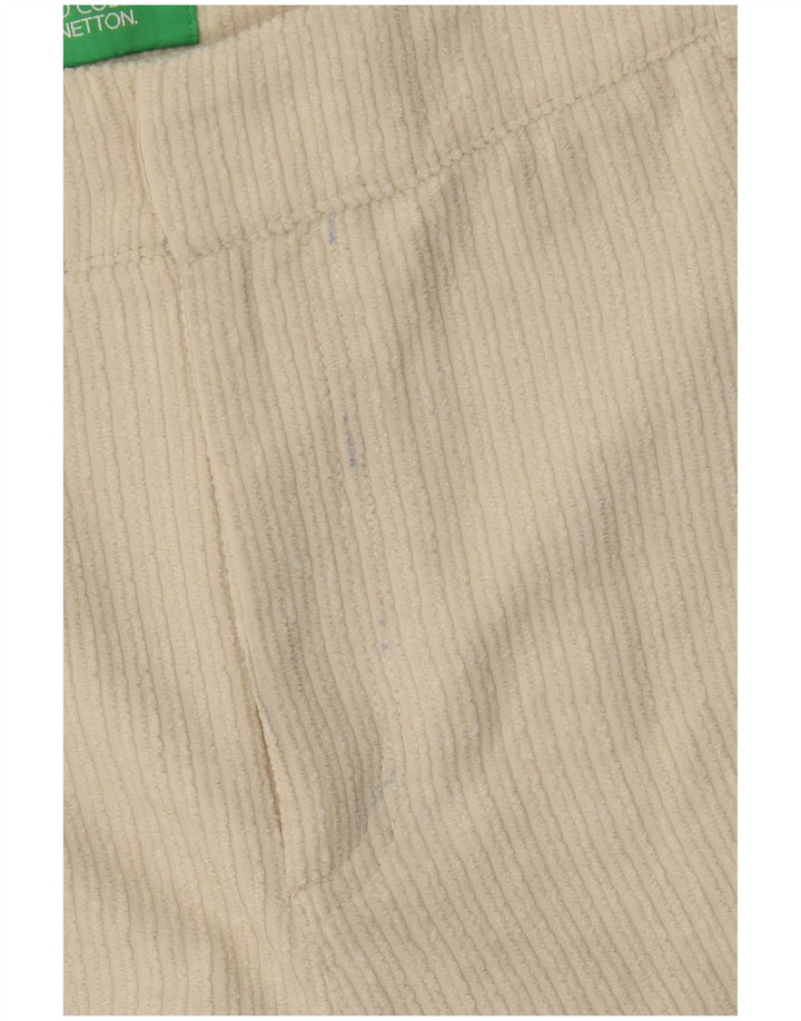 Benetton Damen Cordshorts UK 12 Medium W28 Beige Polyester