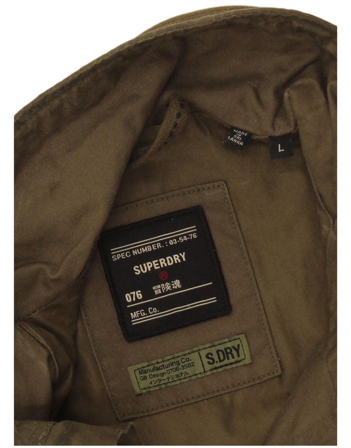 Superdry Herren Militärjacke UK 40 Large Khaki Baumwolle