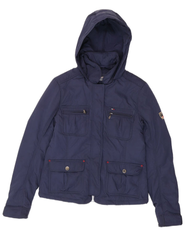 Tommy Hilfiger Damen-Utility-Jacke mit Kapuze, UK 12, mittelmarineblau