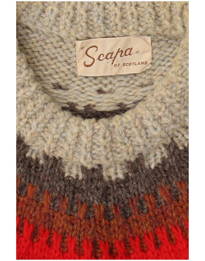 Scapa Damen-Pullover mit Rollkragen, Gr. 40, Grau, Fair-Isle-Stil