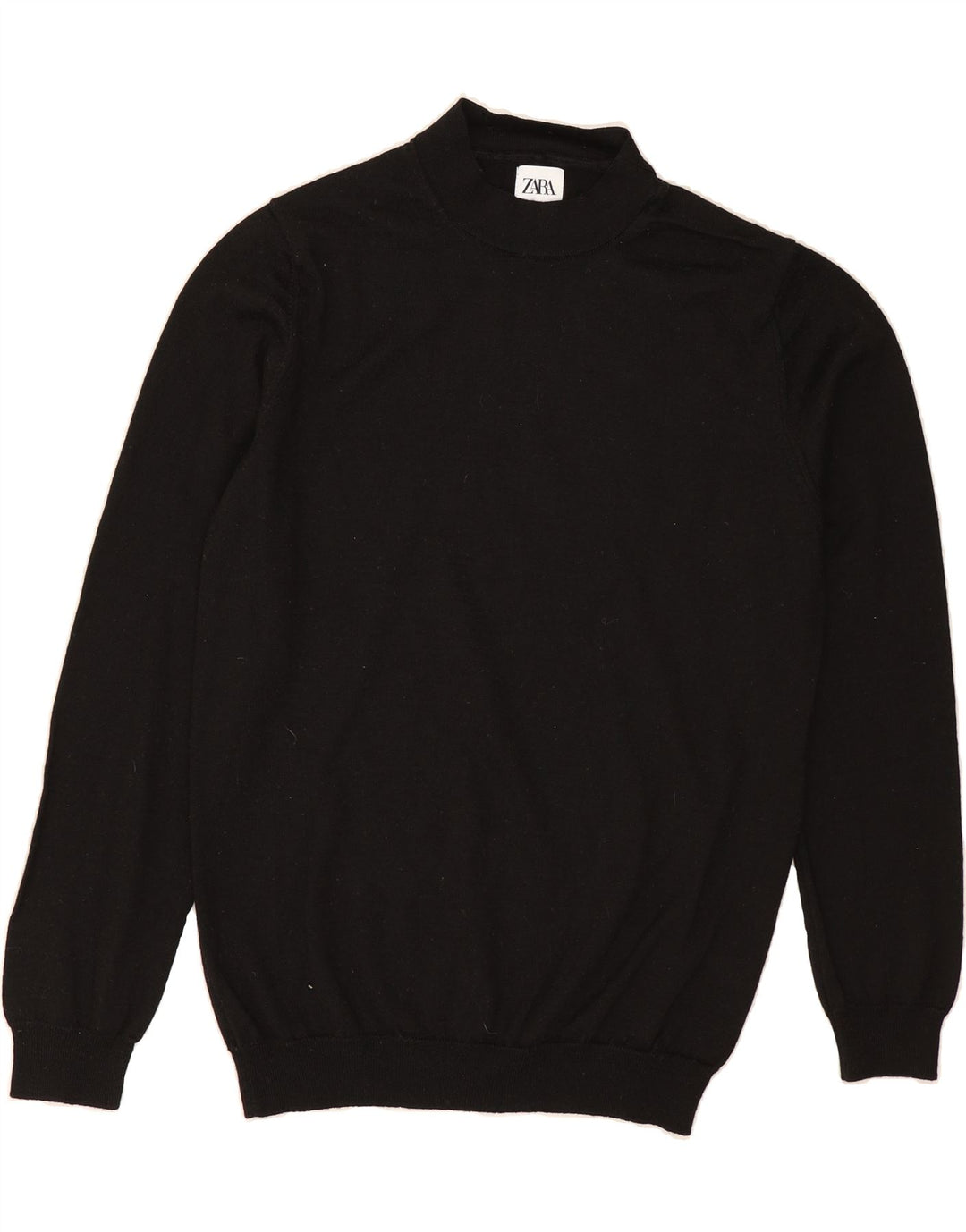 ZARA Womens Turtle Neck Jumper Sweater UK 12 Medium Black Acrylic Vintage Zara and Second-Hand Zara from Messina Hembry 