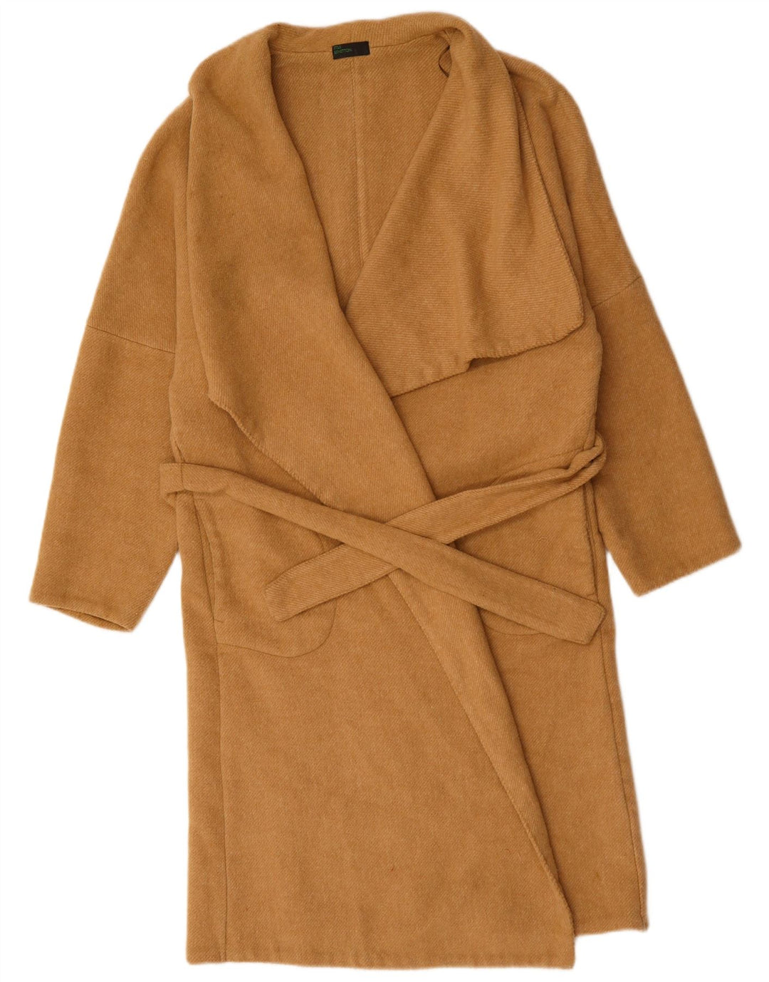 BENETTON Offener Damenmantel UK 18 XL Braunes Polyester