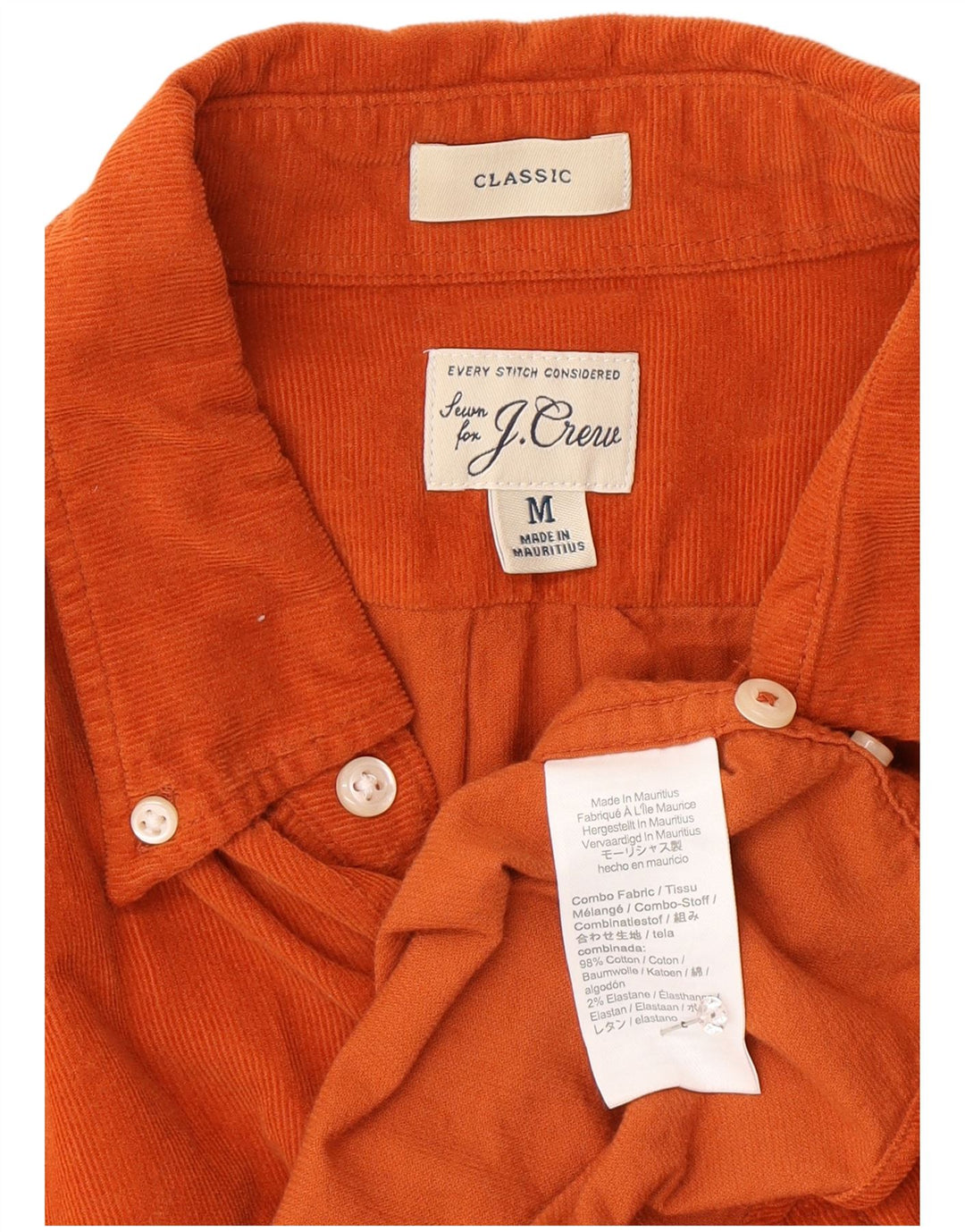 J. Crew Herren-Hemd mit klassischer Passform, Mittelorange, Baumwolle