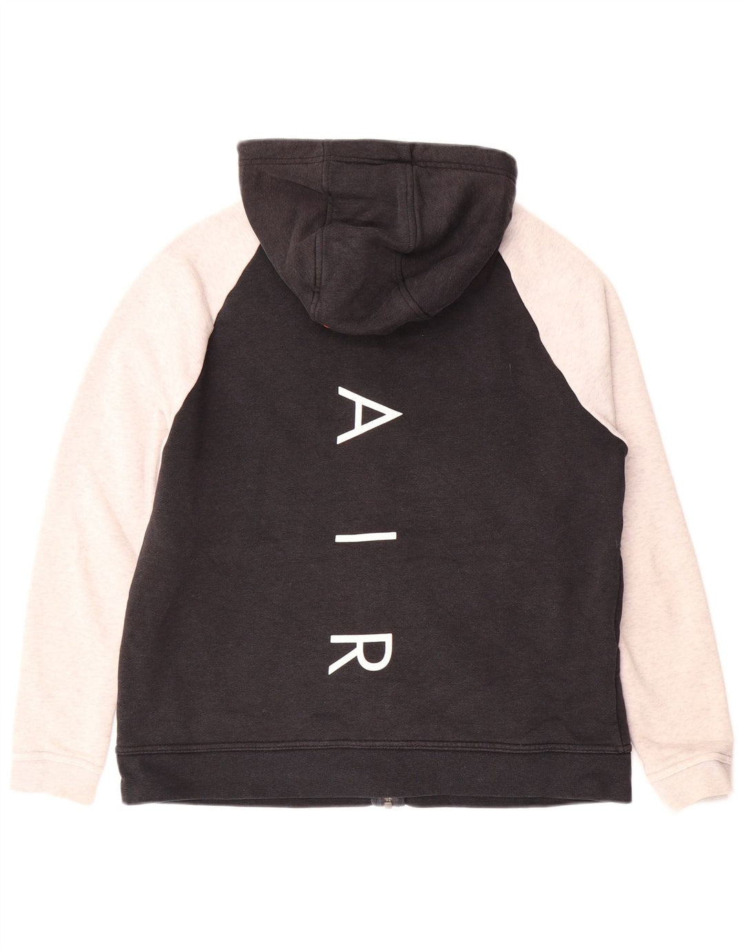 NIKE Herren-Kapuzenpullover mit grafischem Reißverschluss, Mittelschwarz, Baumwolle mit Blockfarben