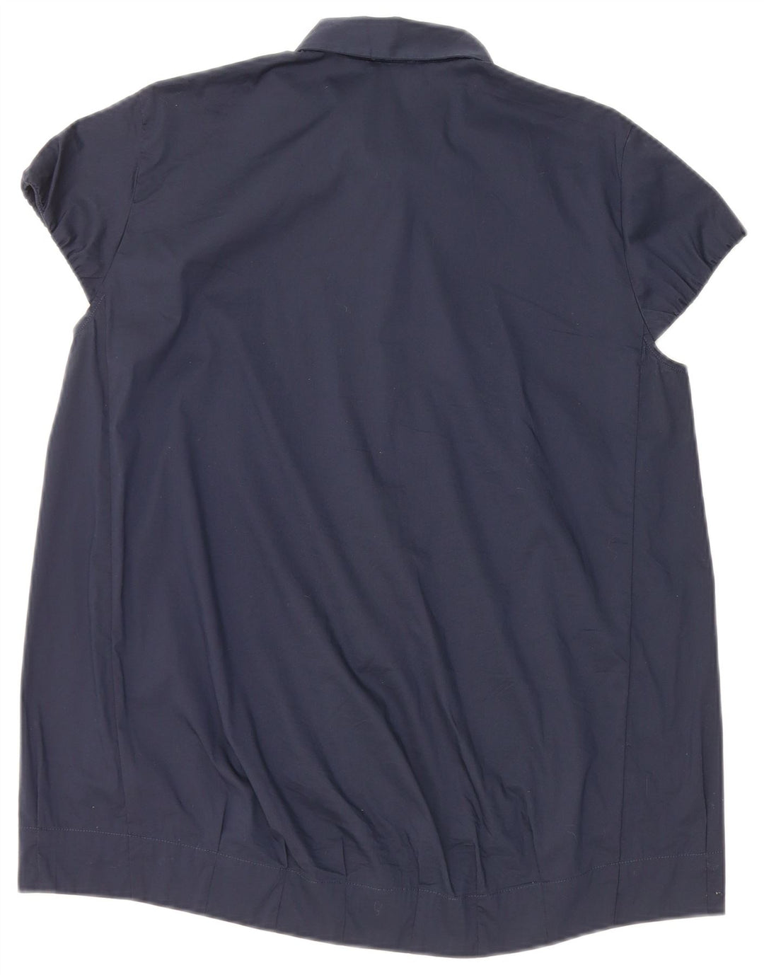 Henry s Damen Kurzarm-Hemdbluse IT 44 Mittelblau