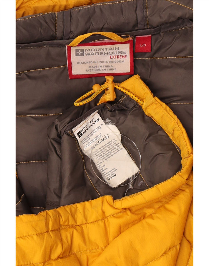 Mountain Warehouse wattierte Herrenjacke mit Kapuze, UK 40, Größe L, gelbes Nylon
