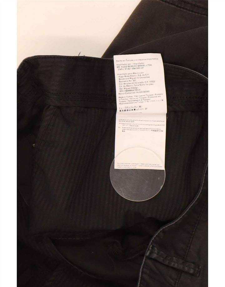 Hugo Boss Herren Chinoshorts W28 Small Schwarz Baumwolle