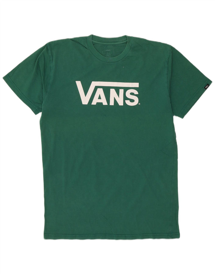 VANS Herren-T-Shirt mit klassischer Passform, mittelgrüner Baumwolle