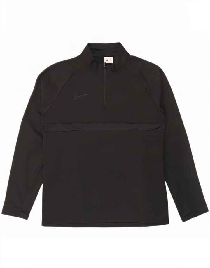Nike Herren Dri Fit Pullover-Trainingsanzugoberteil mit Reißverschluss, Mittelschwarzes Polyester