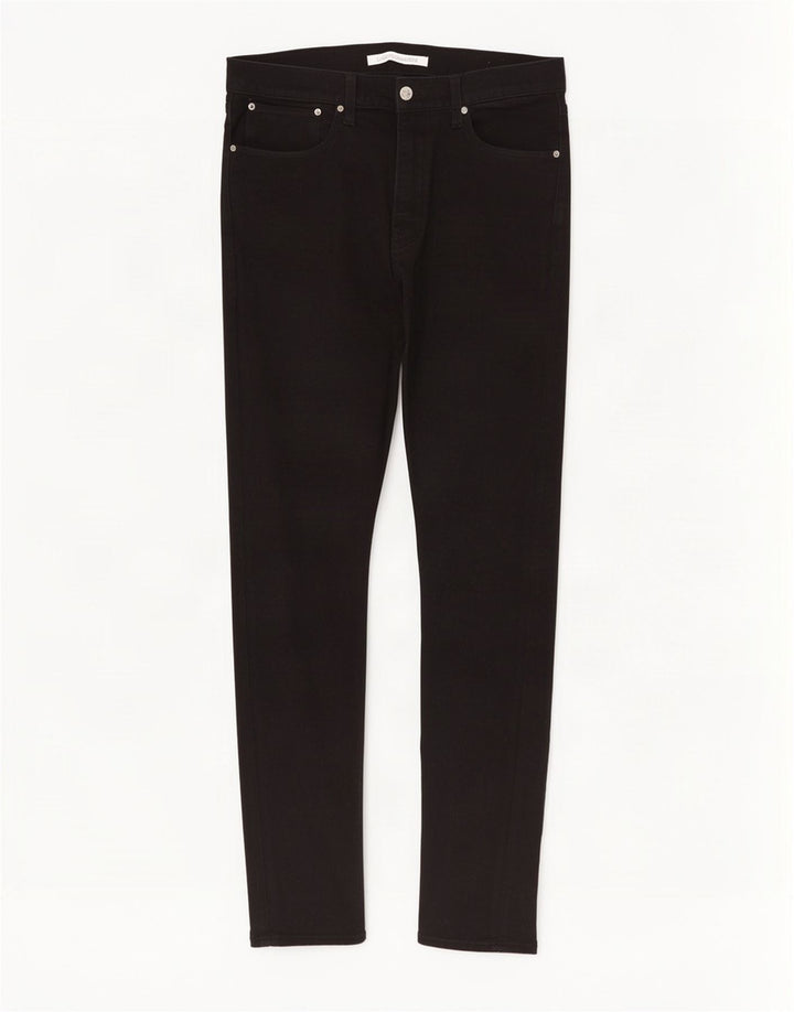 Calvin Klein Herren Slim Jeans W32 L34 Schwarze Baumwolle
