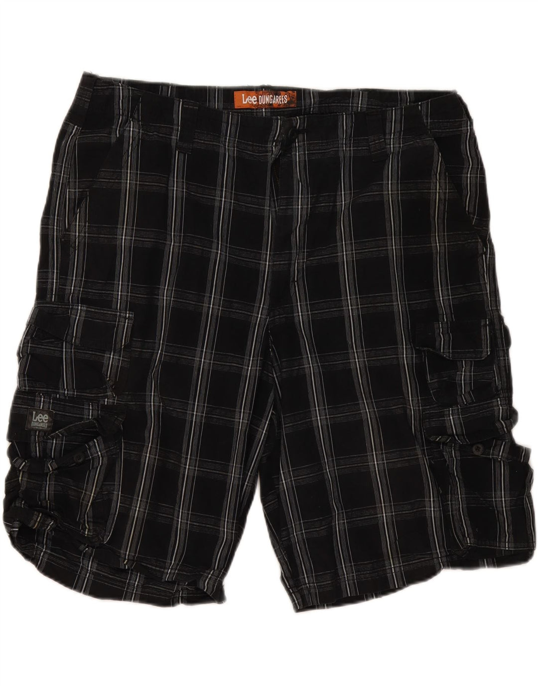 Lee Herren Cargoshorts W40 XL Schwarz karierte Baumwolle