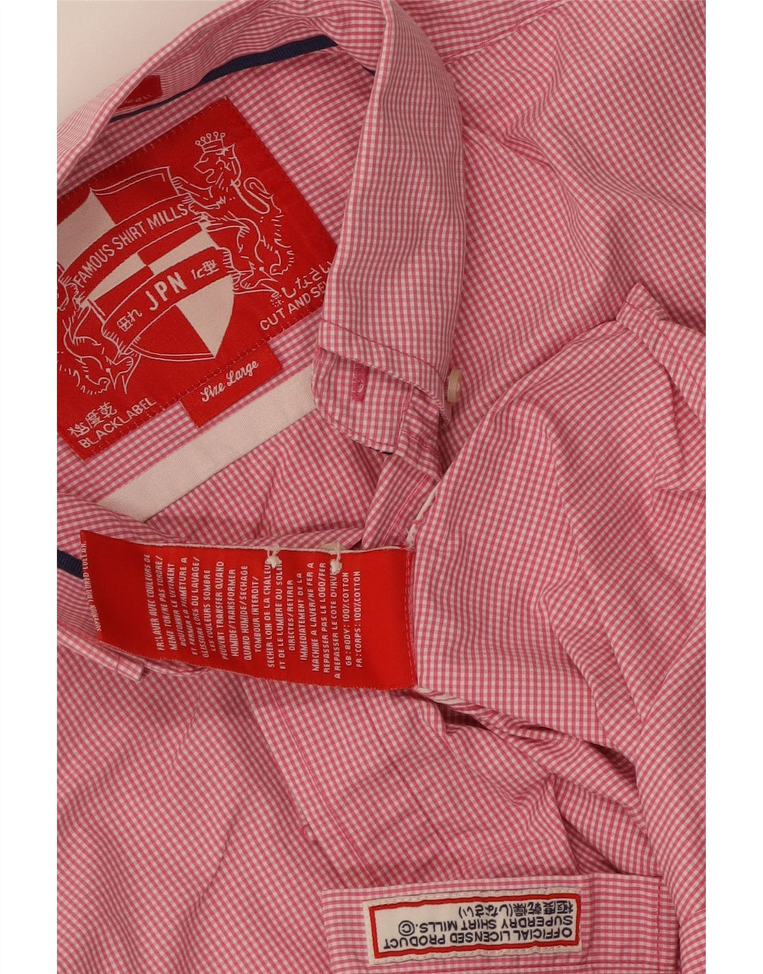 Superdry Herren-Kurzarmhemd, groß, rosa kariert, Baumwolle