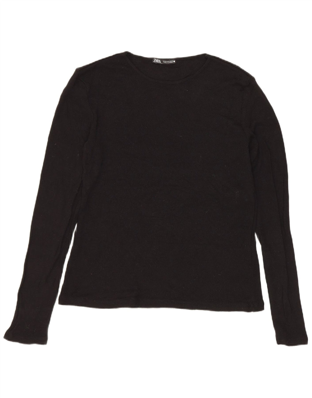 ZARA Damen-Pullover mit U-Boot-Ausschnitt, Gr. 12, mittlere schwarze Viskose