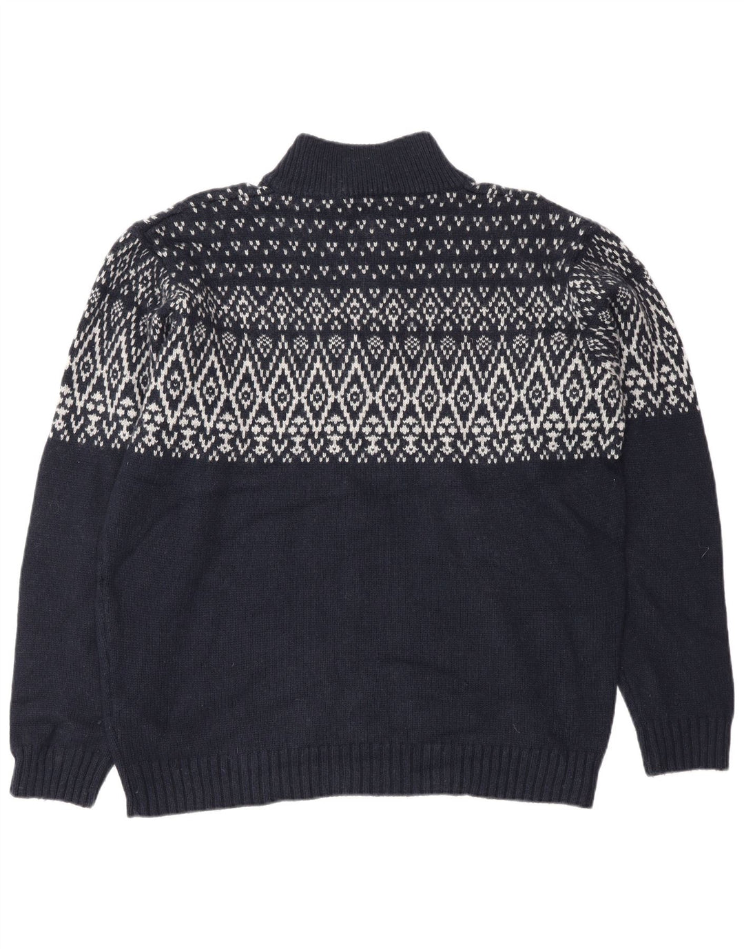 Marks & Spencer Herren Blue Harbour Pullover mit Reißverschluss am Hals, Größe L, Marineblau