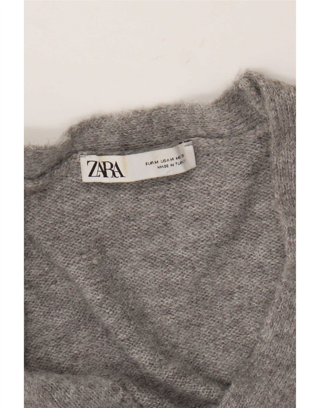 Zara Damen Crop Cardigan Pullover UK 14 Mittelgrau