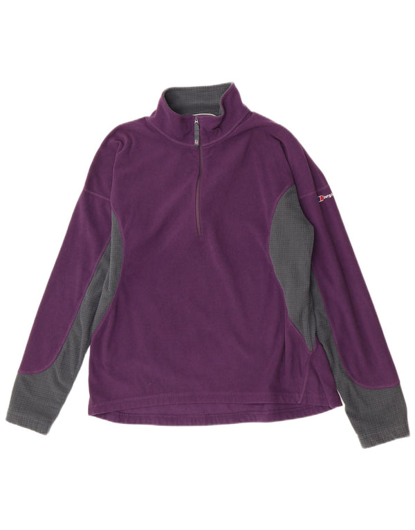 Berghaus Damen-Fleecepullover mit Reißverschluss am Hals, UK 18, XL, Lila, Farbblock, Sport