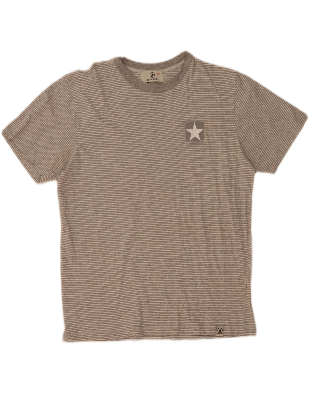 Converse Herren T-Shirt Top XL Grau Nadelstreifen Baumwolle