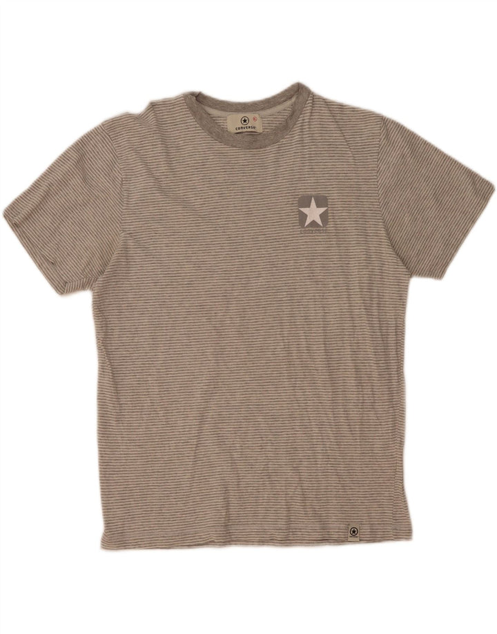 Converse Herren T-Shirt Top XL Grau Nadelstreifen Baumwolle