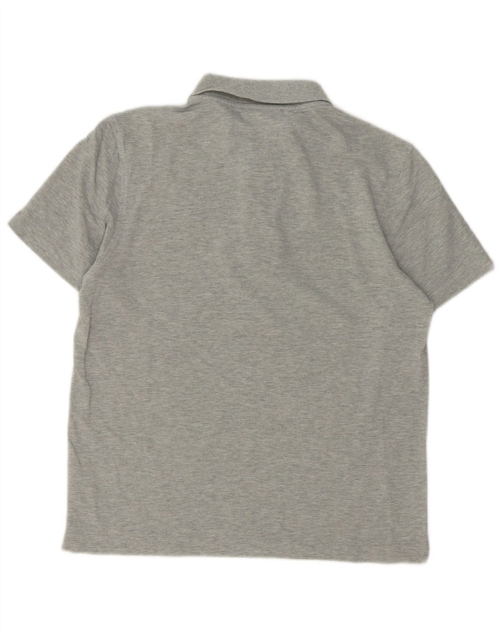 Lacoste Herren-Poloshirt, Größe 4, mittelgrau gefleckte Baumwolle
