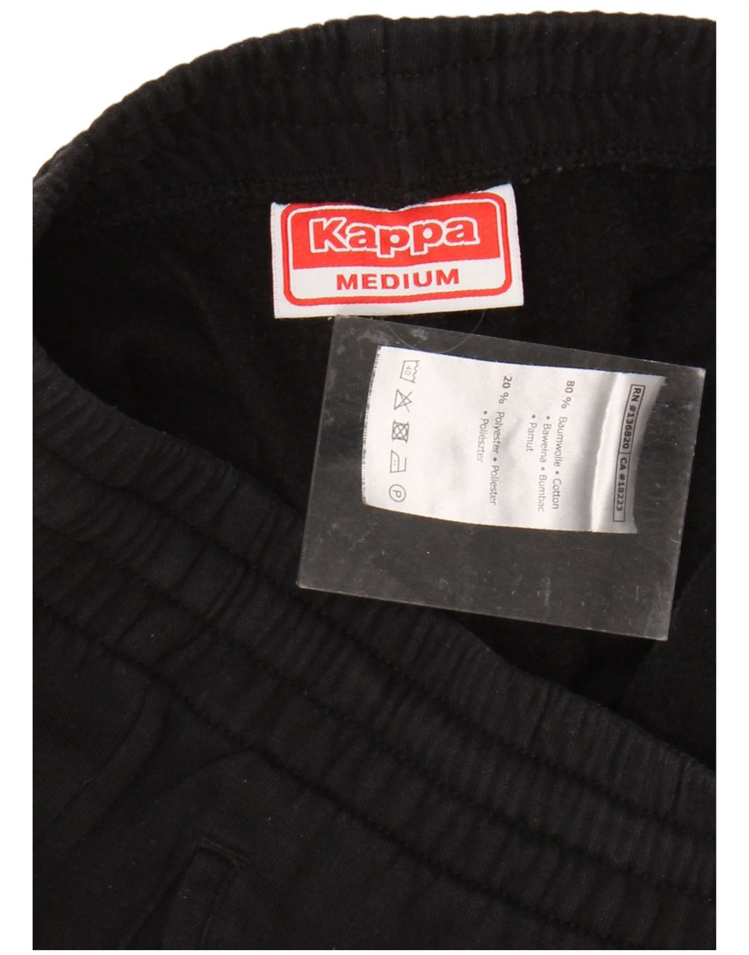 Kappa Womens Graphic Trainingshose Jogger UK 12 Mittelschwarze Baumwolle