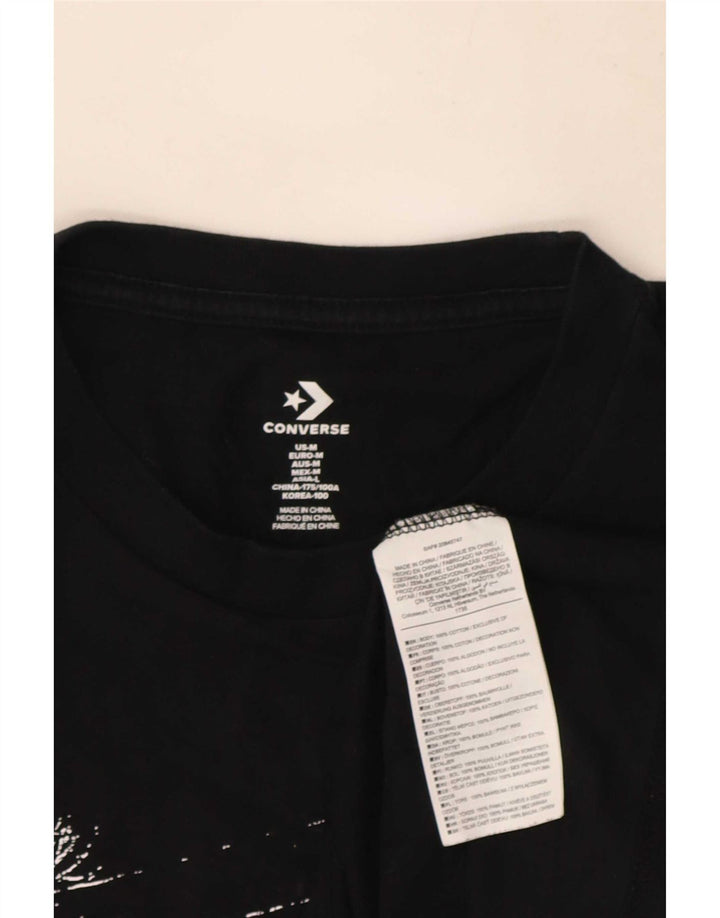 Converse Herren Grafik-T-Shirt-Oberteil aus mittelschwarzer Baumwolle