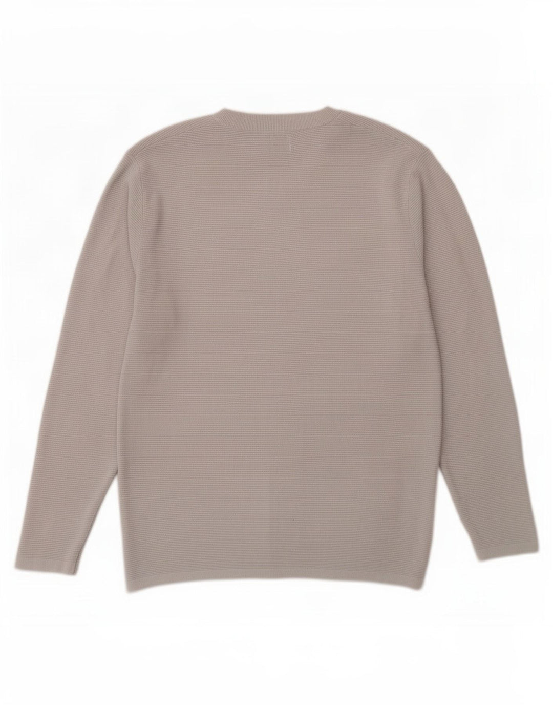 Zara Herren-Pullover mit Rundhalsausschnitt, mittelgraue Baumwolle