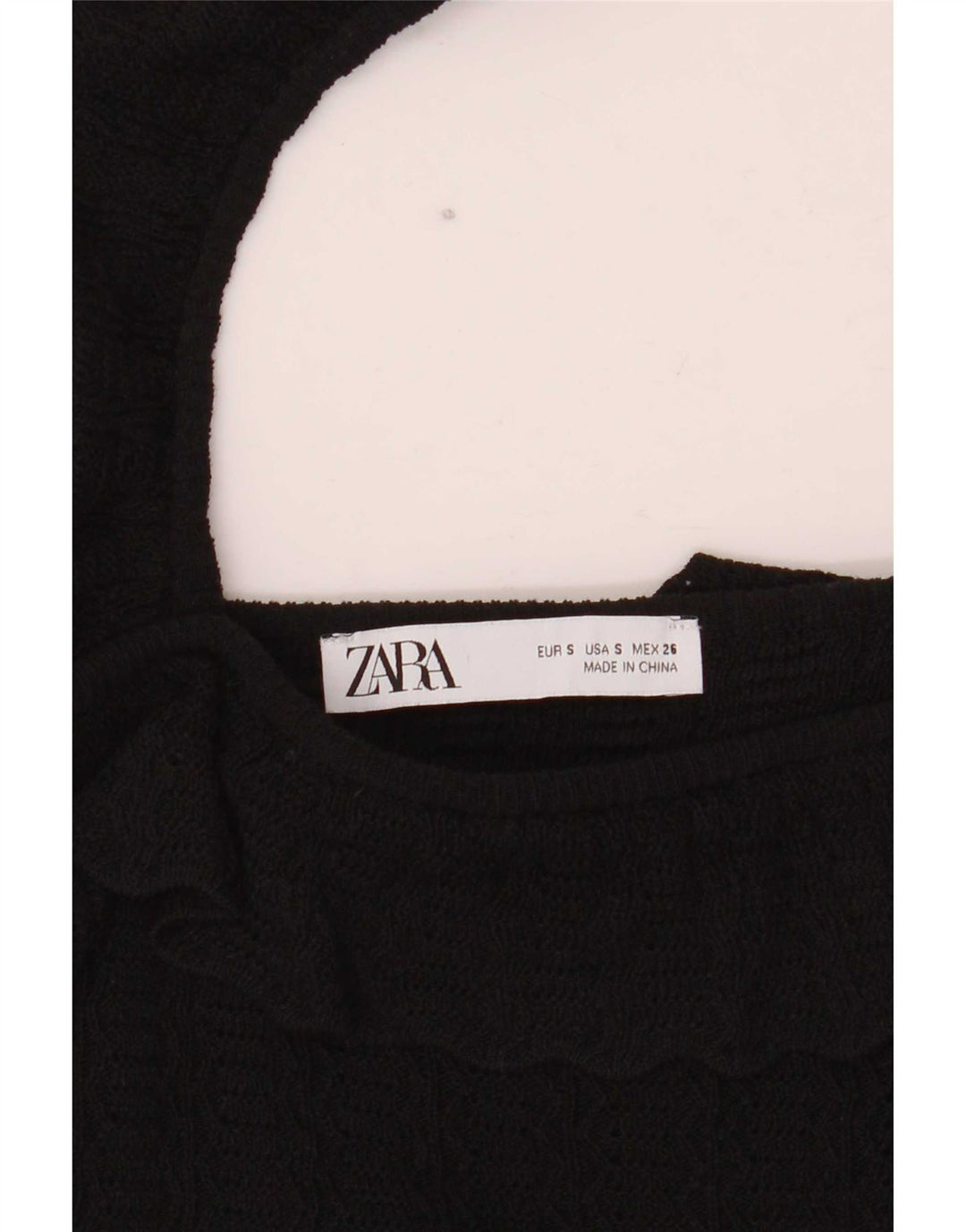 Zara Damen Off Shoulder Crop Top UK 8 Small Schwarz