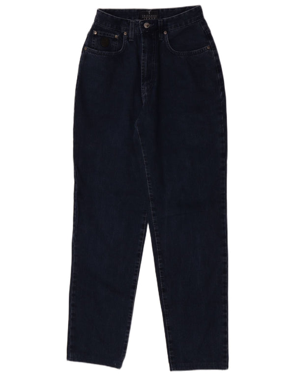 Trussardi Damen-Jeans mit hoher Taille und schmal zulaufendem Bein, Größe 43, Mittel W29 L29, Marineblau