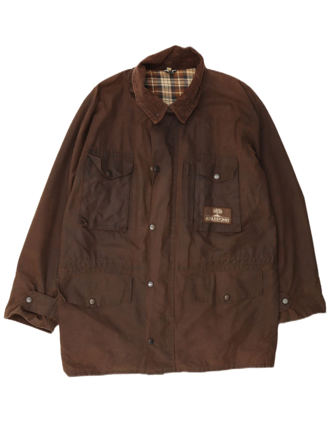 Vintage Herrenjacke aus gewachster Baumwolle UK 38 Mittelbraun