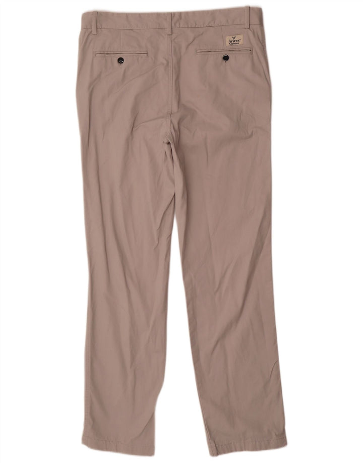 Avirex Herren gerade Chinohose W34 L31 Grau