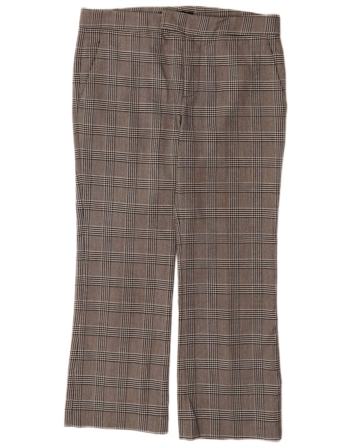 Gerade Anzughose für Damen von Zara, EU 38, Größe S, W32, L26, grau kariertes Polyester