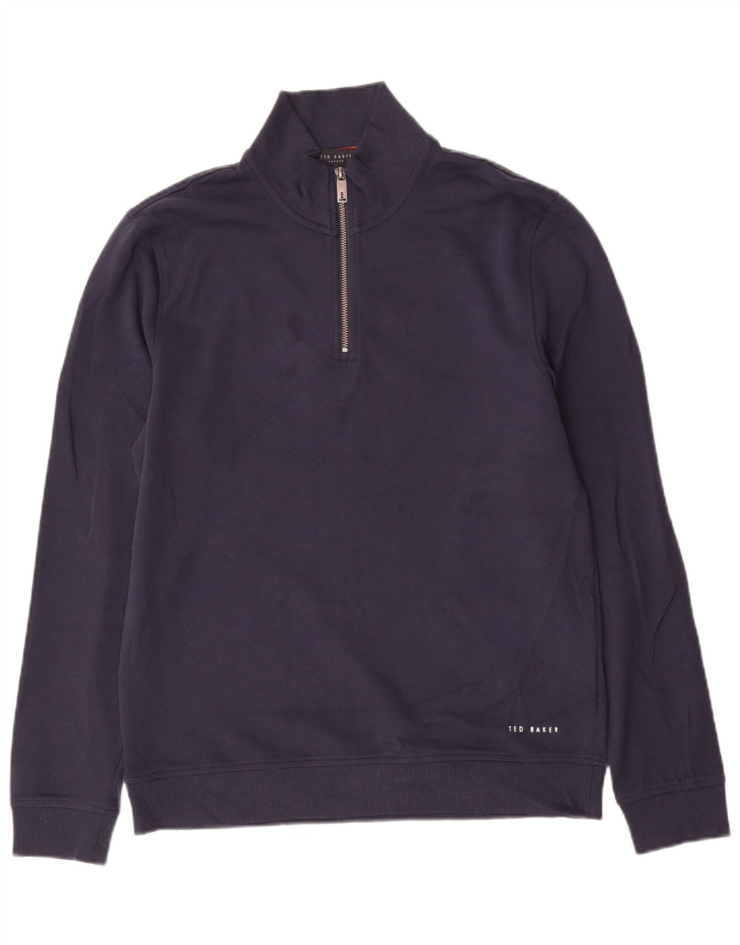 Ted Baker Herren-Sweatshirt mit Reißverschluss am Hals, Größe 3, mittelgroß, marineblau, Baumwolle