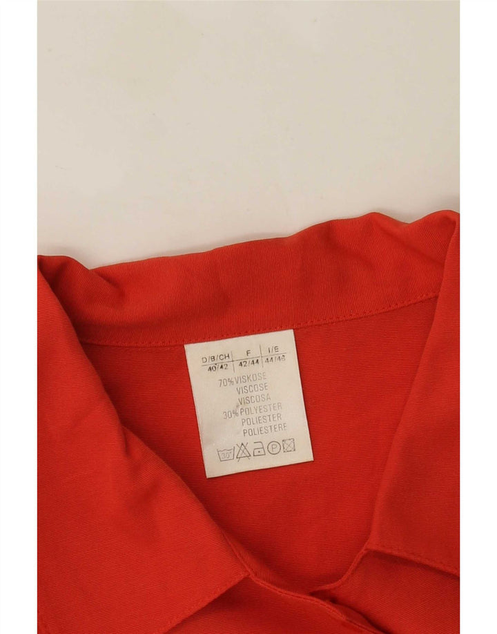 Vintage Damen Loose Fit Hemdbluse IT 44/46 Mittelrote Viskose