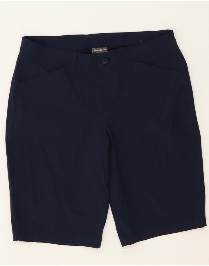 EDDIE BAUER Womens Casual Shorts US 8 Medium W30  Navy Blue Polyester Vintage Eddie Bauer and Second-Hand Eddie Bauer from Messina Hembry 