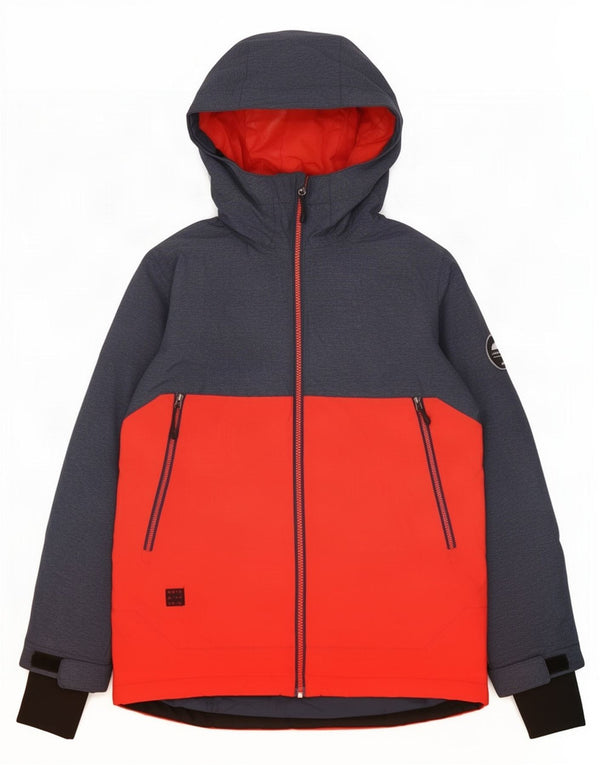Quiksilver Jungen-Skijacke mit Kapuze, 11–12 Jahre, groß, rotes Colourblock-Nylon