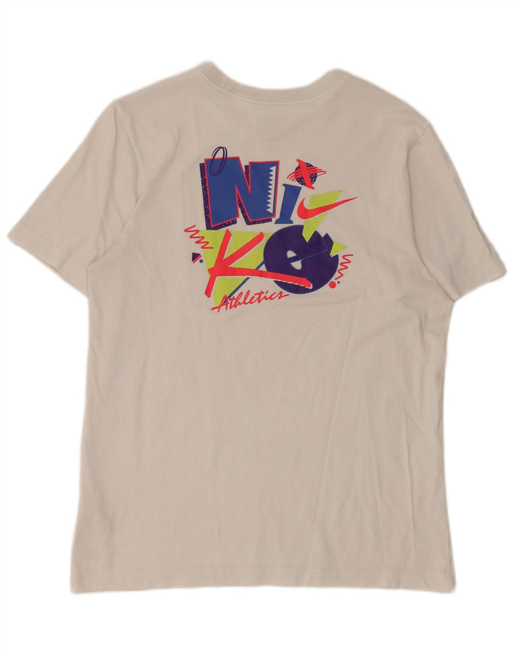Nike Herren Dri Fit Graphic T-Shirt Top aus mittelweißer Baumwolle