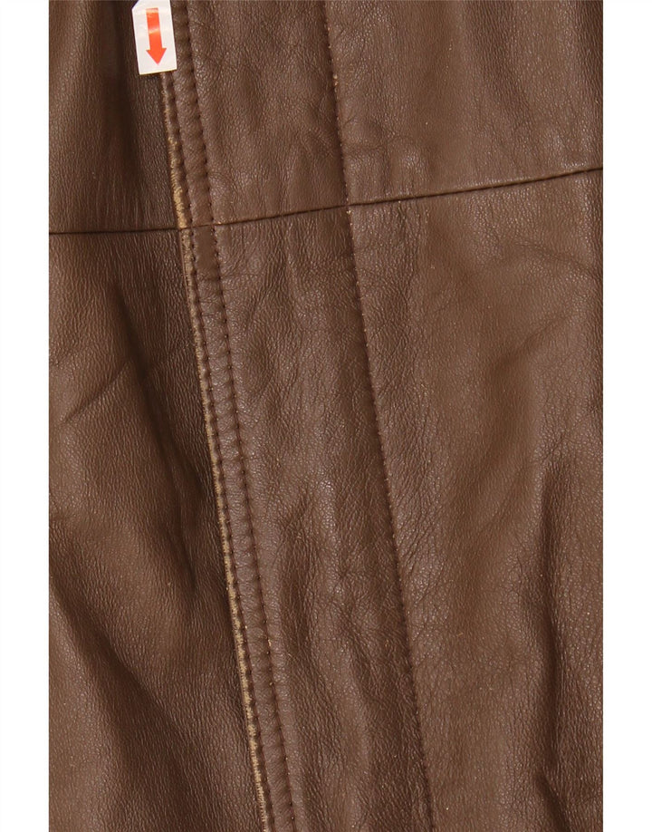 Vintage Herren Lederjacke IT 52 XL Braunes Leder