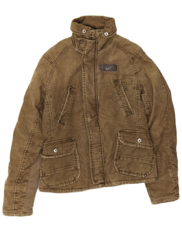 G-Star Herren Cordjacke UK 36 Small Khaki Polyester