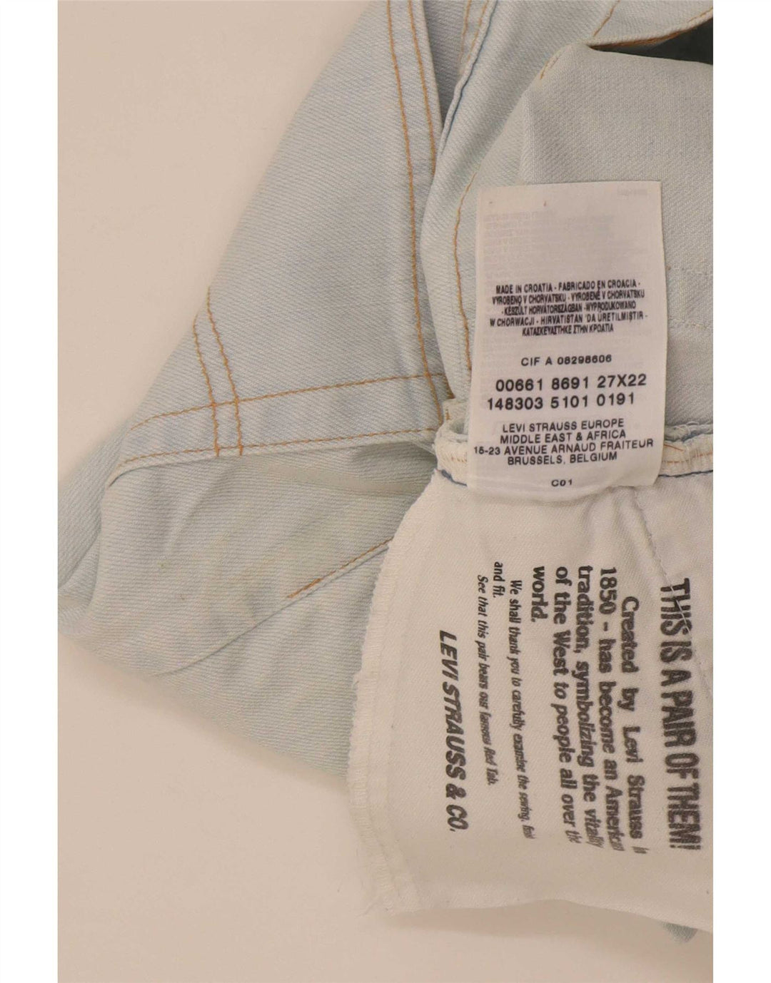 Levi's Damen Capri-Jeans W27 L22 Blaue Baumwolle