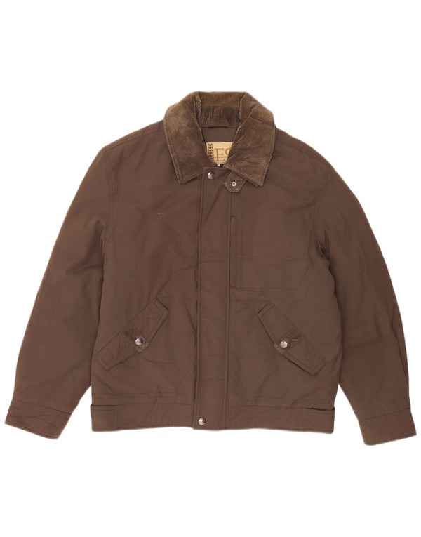 European Project Herren Wattierte Jacke UK 40 Large Braun Polyester