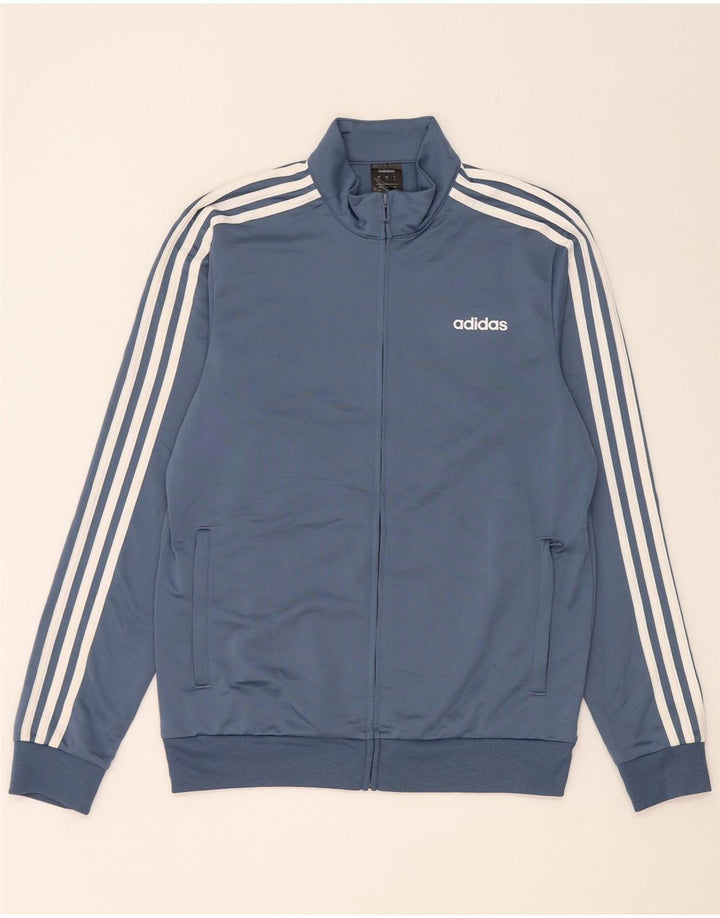 Adidas Herren-Trainingsanzug-Top-Jacke aus mittelmarineblauem Polyester