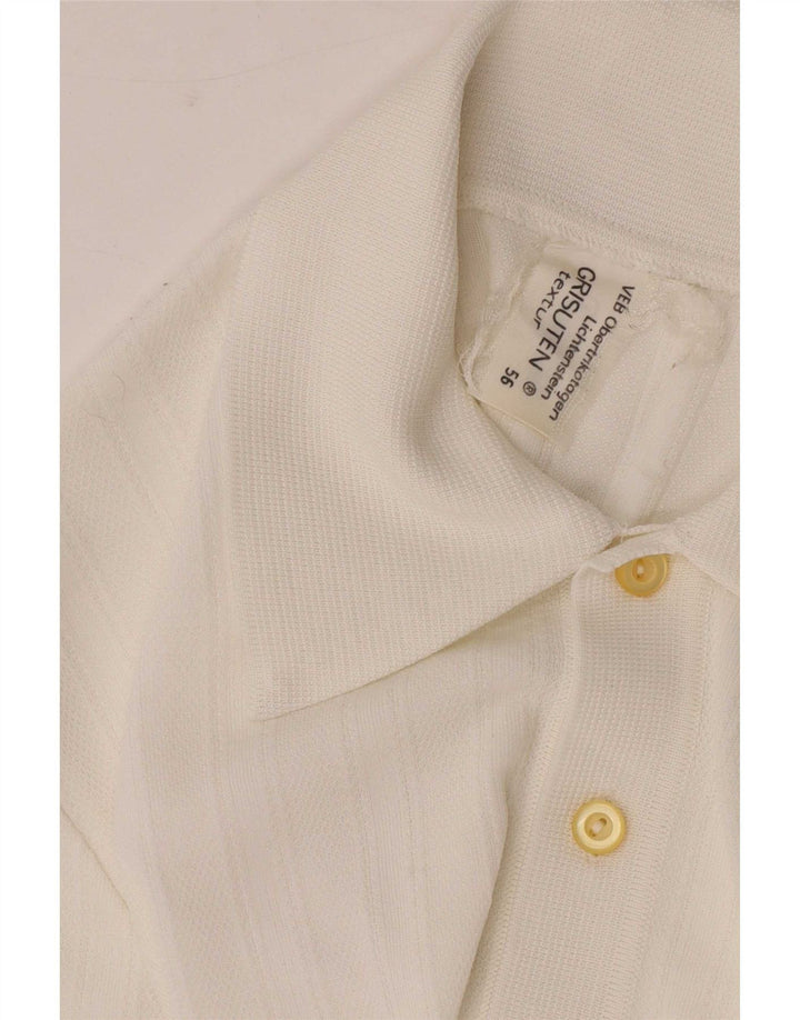 Vintage Herren Poloshirt Mittelweiß Synthetik