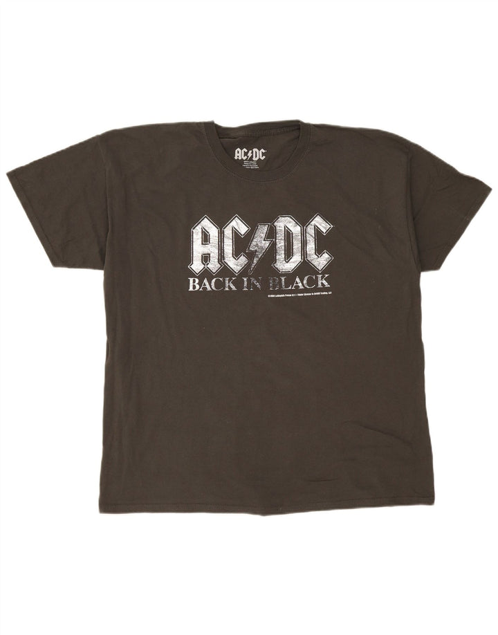 AC/DC Herren-T-Shirt mit Grafik, großes graues Baumwollband