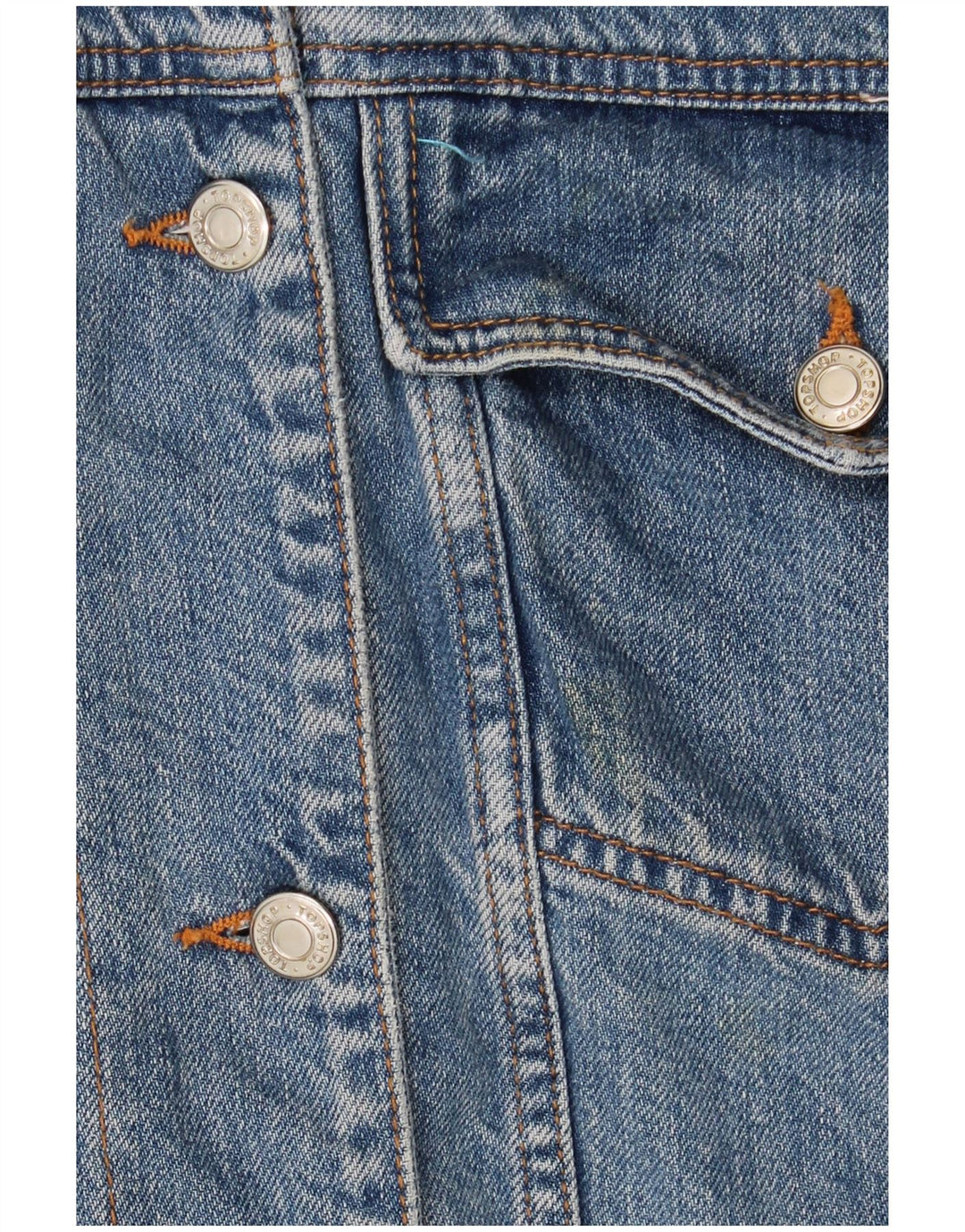 Topshop Damen-Jeans-Sherpa-Jacke in Übergröße, UK 10, Größe S, Blau, Baumwolle