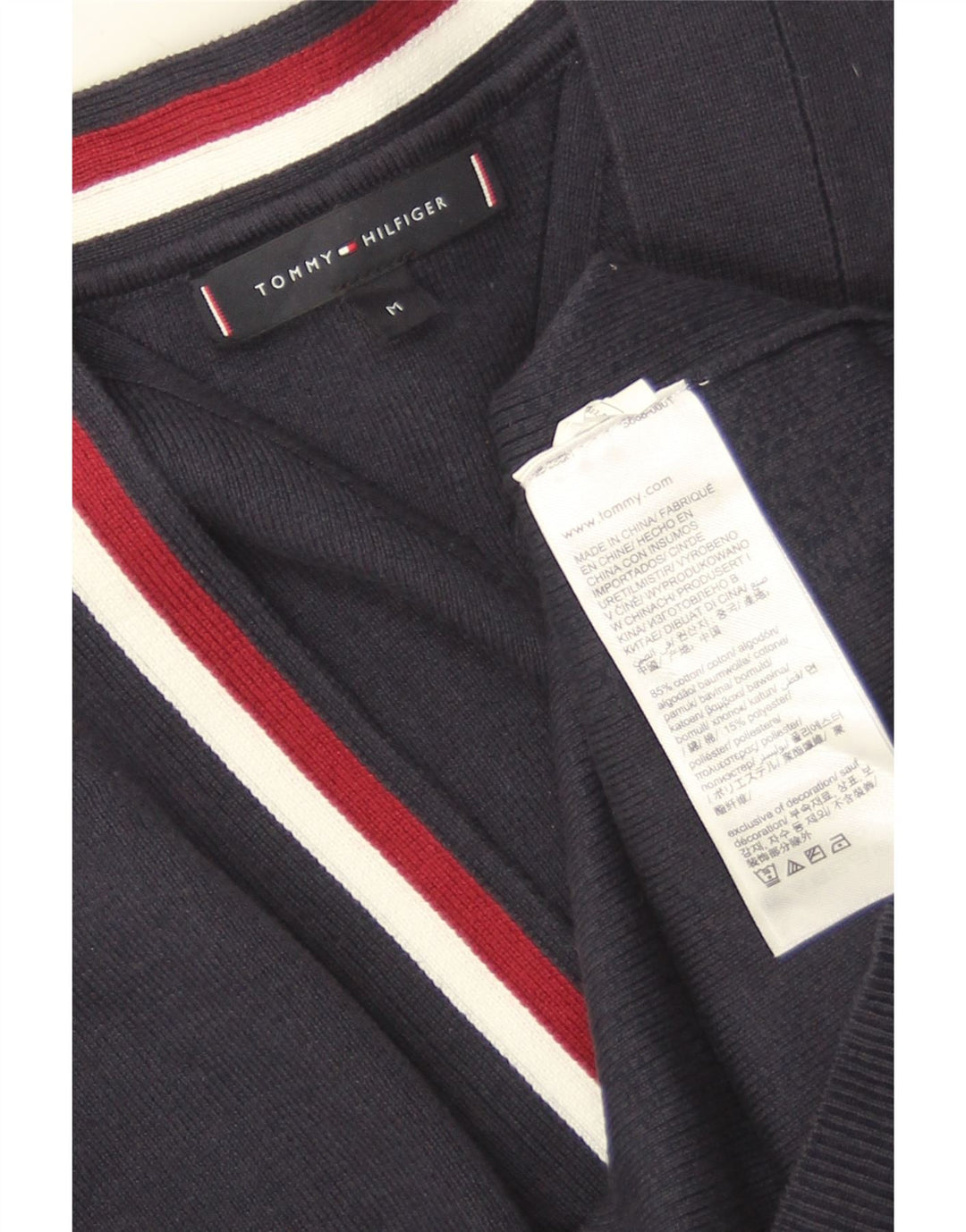 Tommy Hilfiger Herren-Strickjacke aus mittelblauer Baumwolle