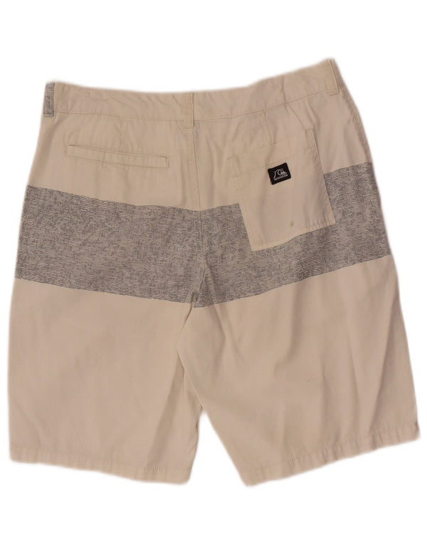 Quiksilver Herren Chinoshorts W28 Small Beige Colourblock Baumwolle