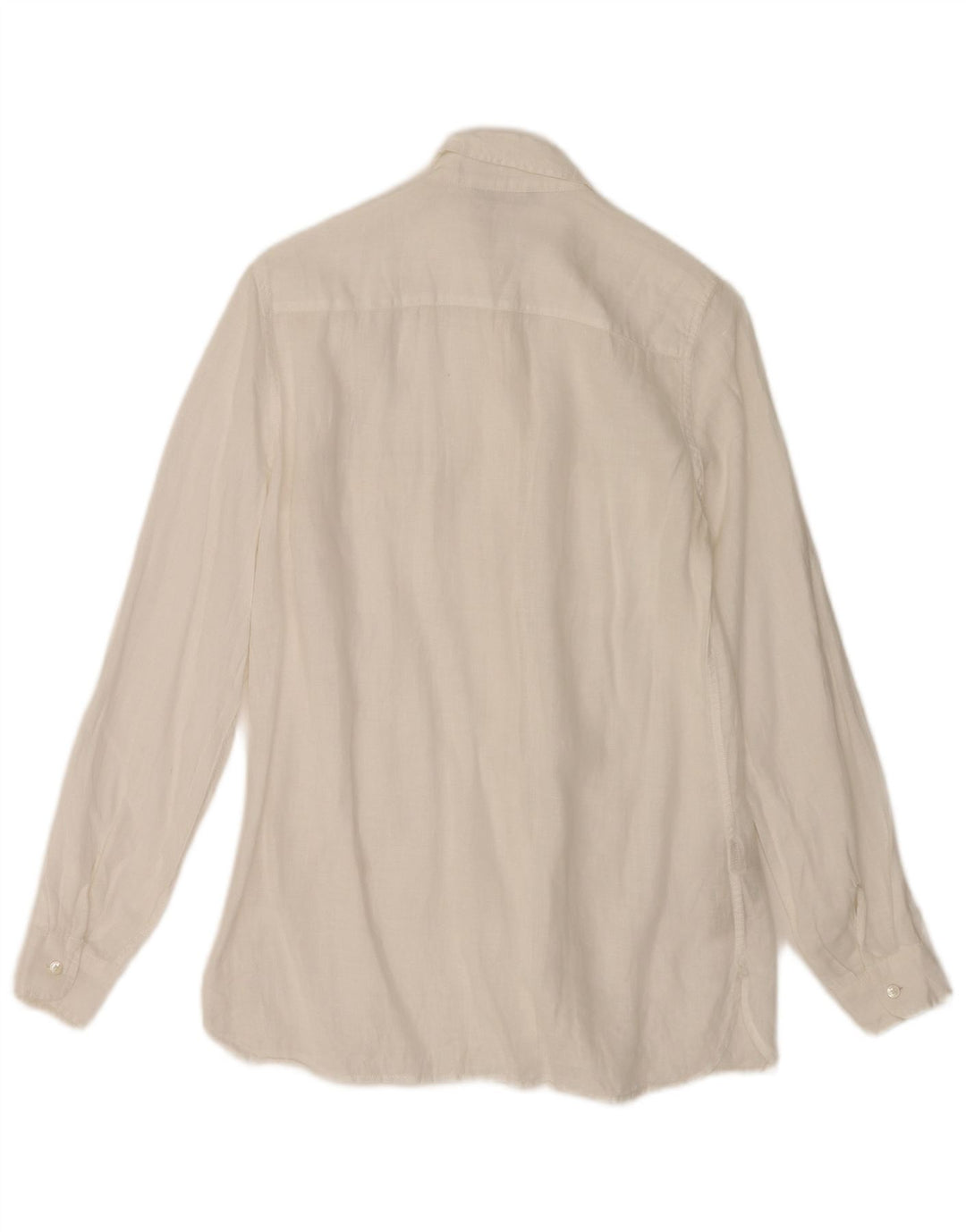 Massimo Dutti Damen Übergroßes Hemd EU 36 XS Weißes Leinen