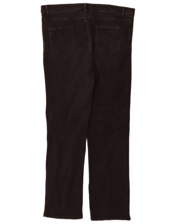 Marks & Spencer Damen Per Una Straight Jeans UK 16 Large W34 L30 Schwarz