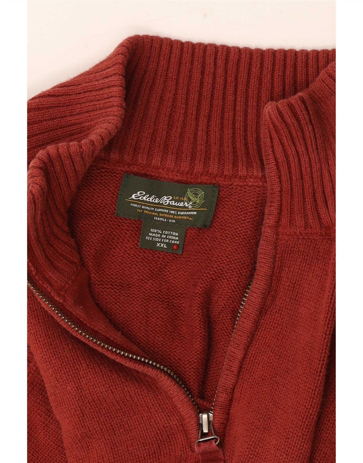 Eddie Bauer Herren-Pullover mit Reißverschluss, 2XL, kastanienbraune Baumwolle